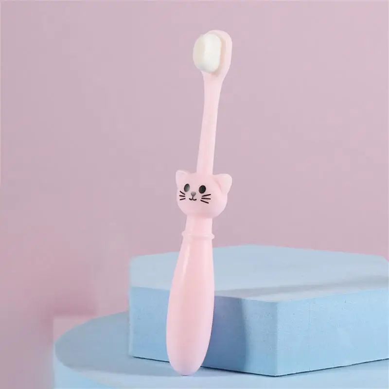 

Детская зубная щетка, Мягкая силиконовая щетинка для ухода за полостью рта, чистящая ручная зубная щетка с милым котом, детский инструмент д...
