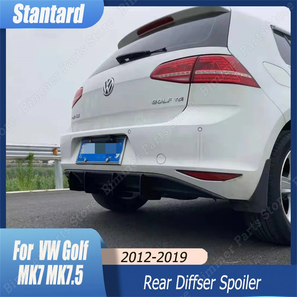 

For Volkswagen Golf 7 7.5 4 Fins Rear Bumper Diffuser Splitters Spoiler Lip MK7 MK7.5 Stantard 1.4TSI 1.5TSI 2.0TDI 2012-2019
