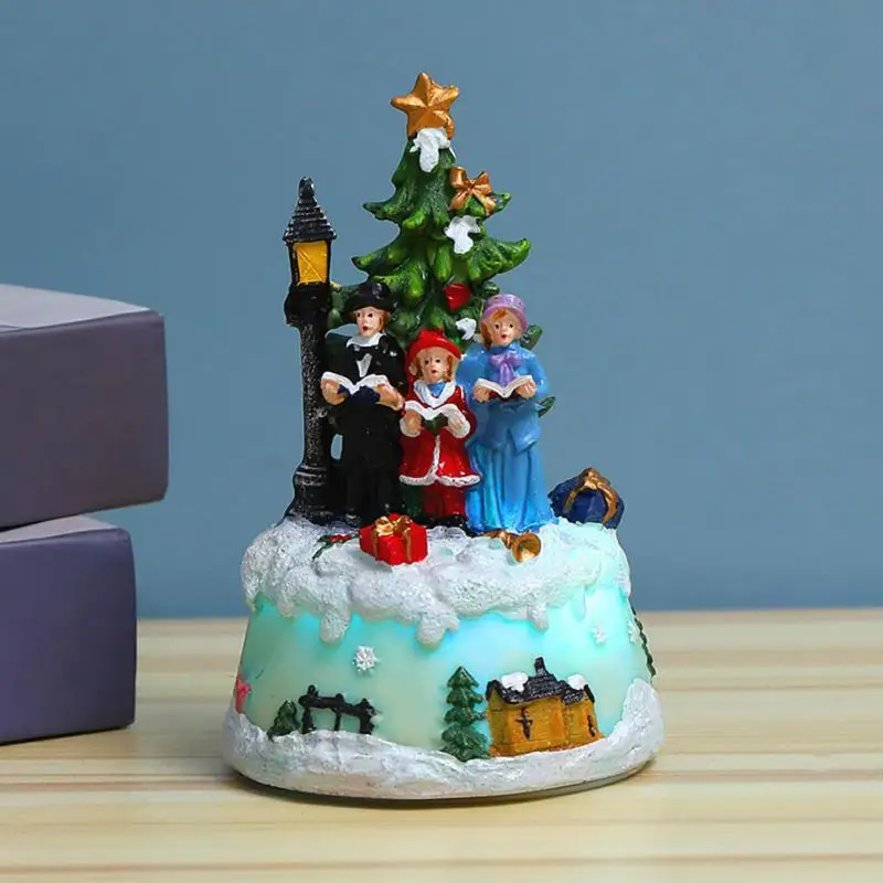

Christmas Ornaments Christmas Glowing Music Box Snow Scene House Christmas Ornaments Christmas Gifts