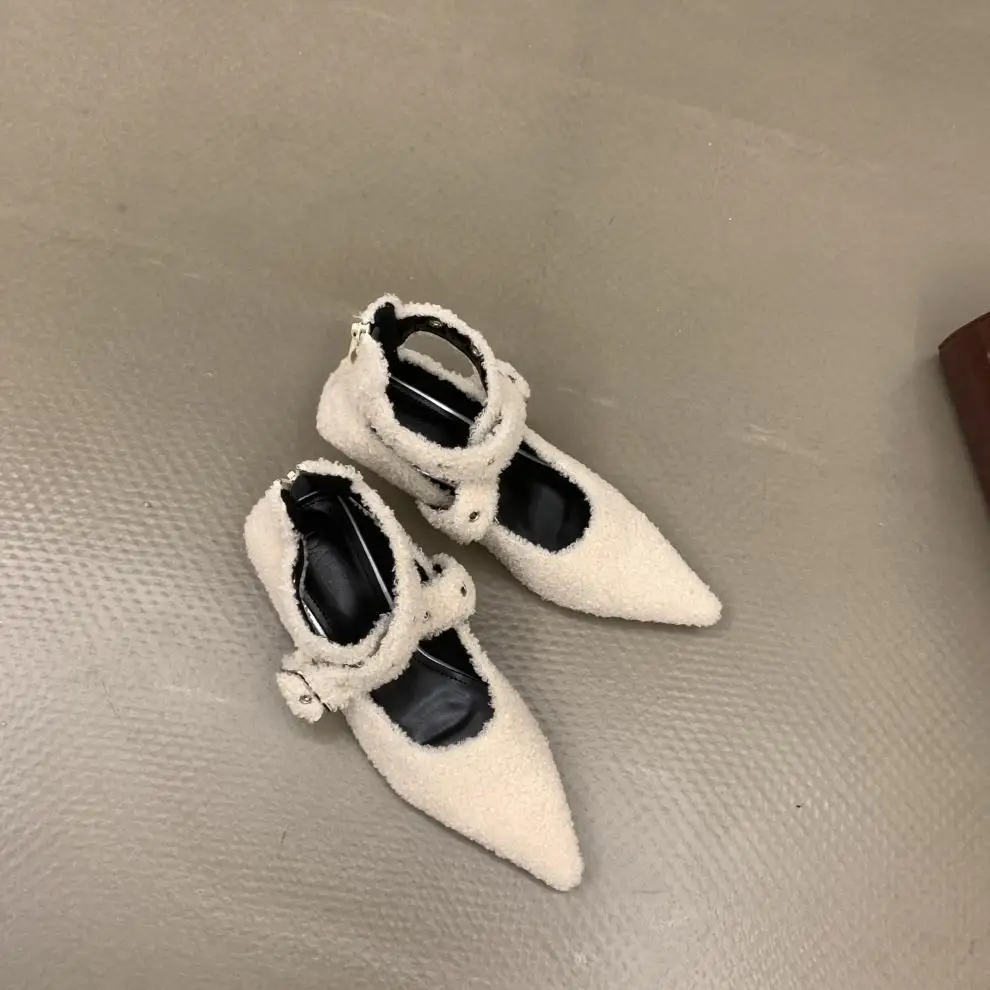 Туфли для похудения на каблуке 3 см 2024 Туфли-лодочки с острым носком Сандалии