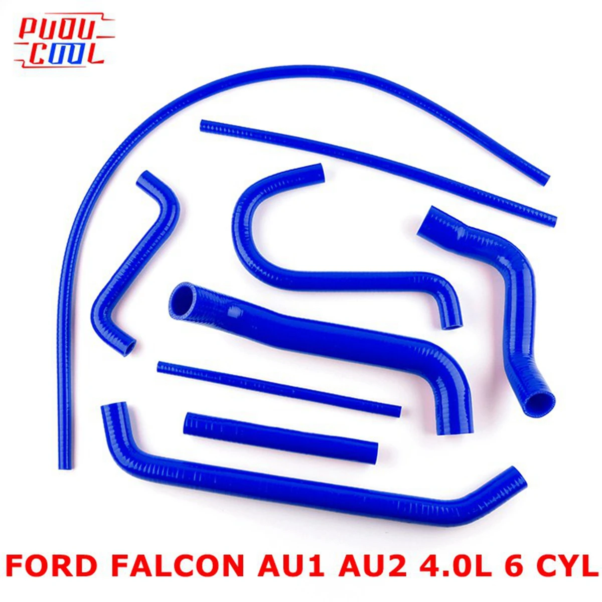 

For Ford Falcon AU1 AU2 4.0L 6 CYL 1998-2002 1999 2000 2001 Silicone Radiator Coolant Pipe Tube Hoses Kit 9Pcs 10 Colors