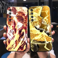 demon slayer anime phone case for huawei y7s y9a y6 2019 y7p 2020 y8s y7 2019 y9 2019 coque back carcasa liquid silicon