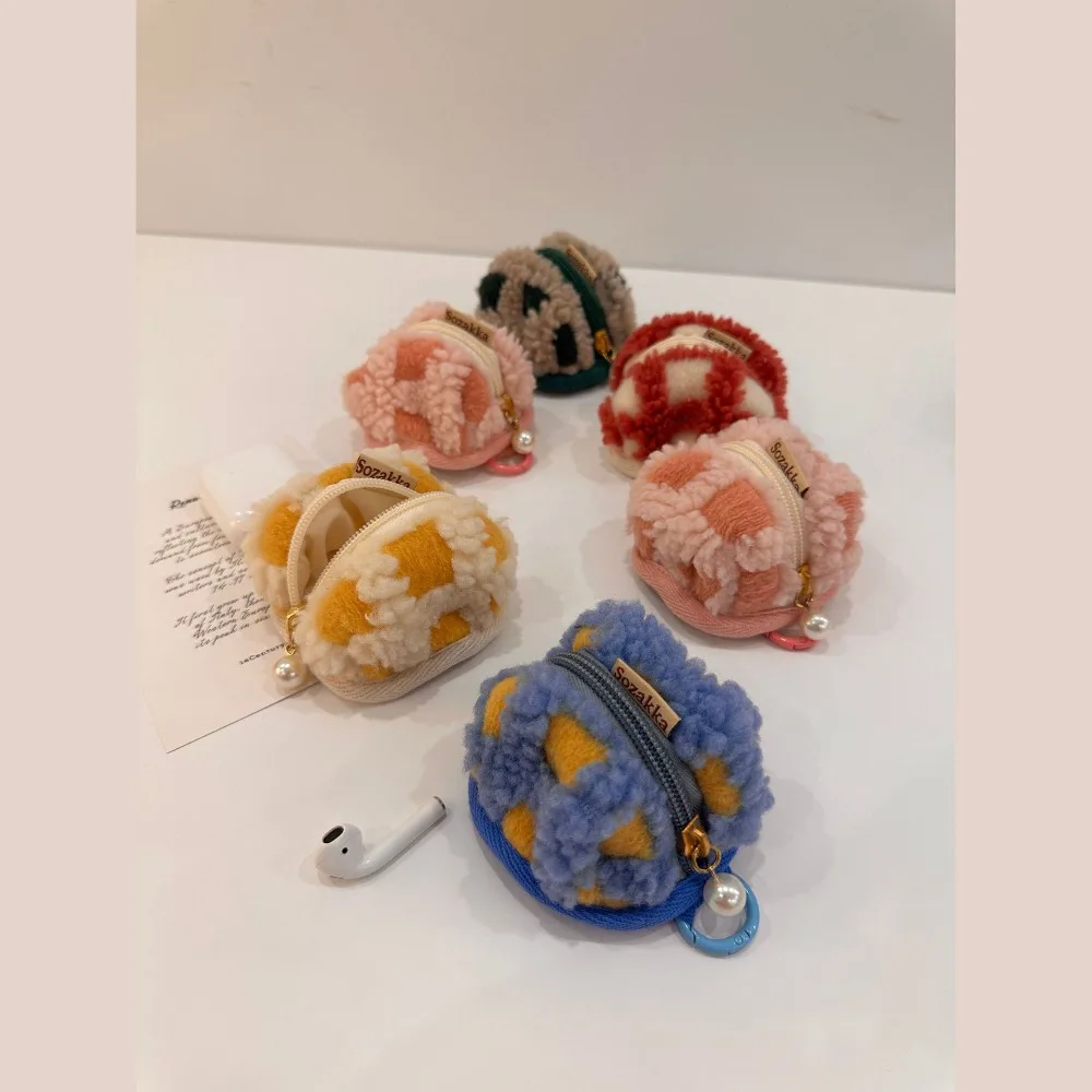 Классическая Ретро сумка для наушников вафельной формы плюшевая в стиле ретро