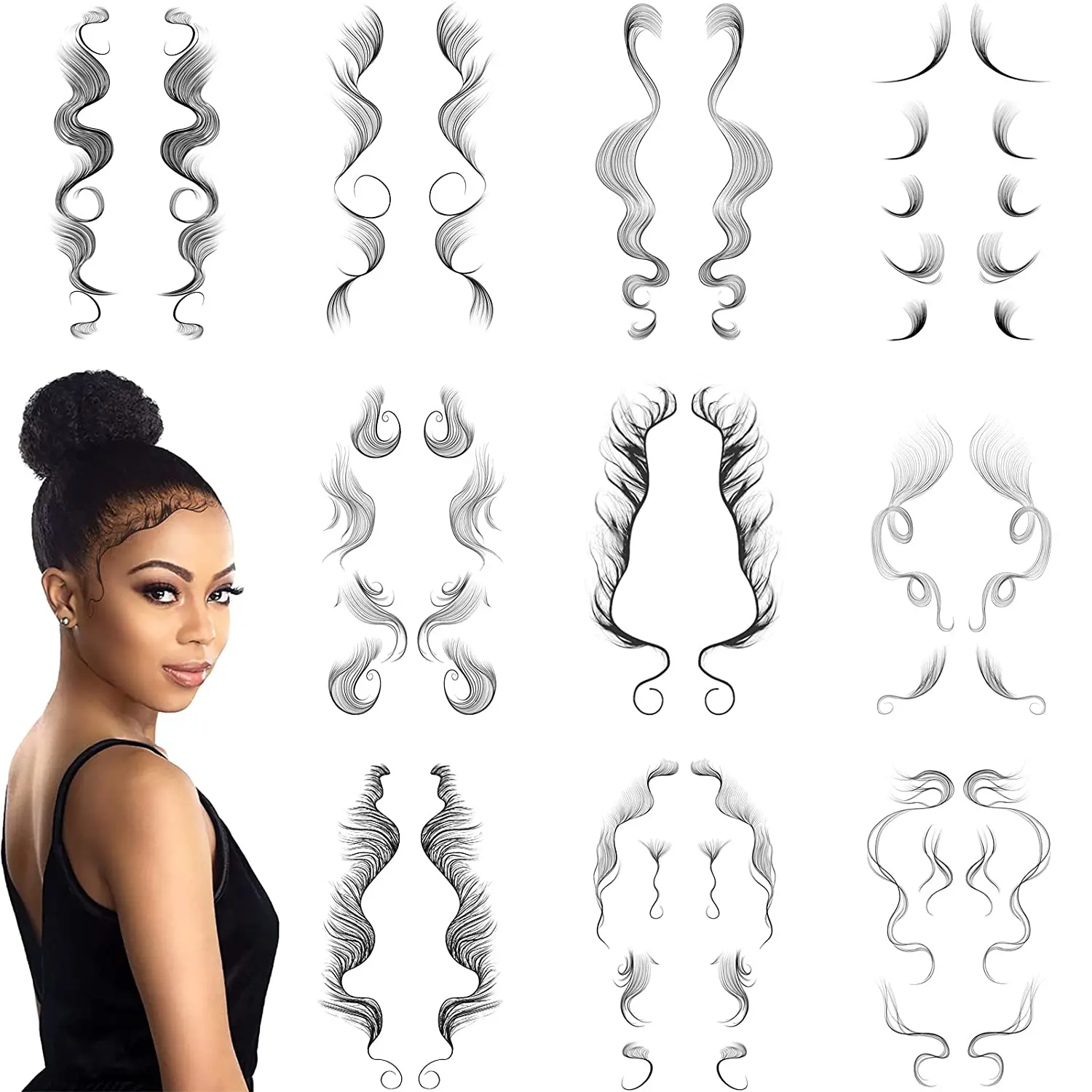 

5 листов, водостойкая татуировка с имитацией краев для женщин