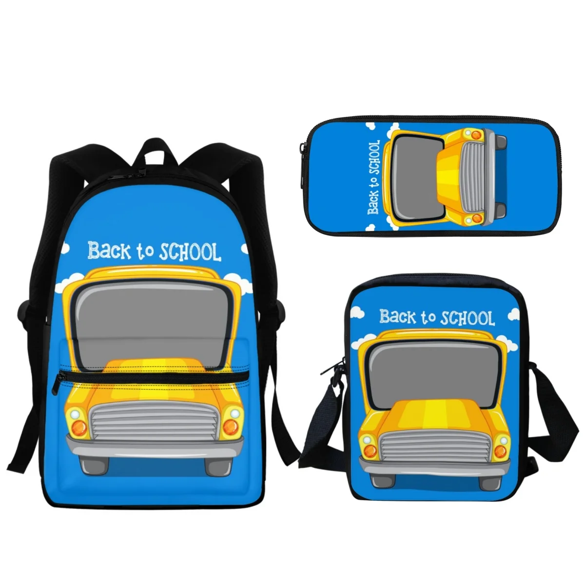 Cartoon School Bus Design Student Backpack Cute Boys Girls Children Fashion Zipper Bookbags Large Capacity Travel Computer Bag