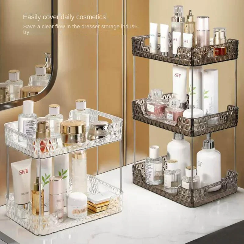 

Organizer Skin Clear Tray Care Holder Perfume 2/3 Bathroom Storage Layers Stand Organizer Vanity Rack Cosmetic Storage Display