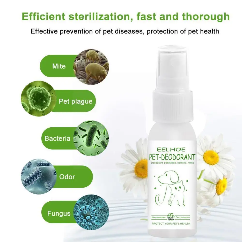

30ml Pet Dog Odor Deodorant Dog Pet Deodorant Odor Liquid Spray Pet Dog Spray Y5e0