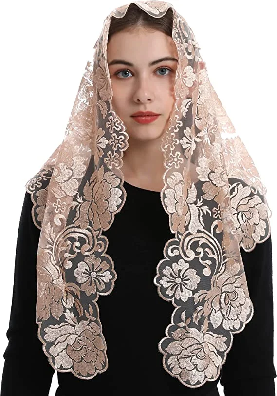 

Вышивка Craft испанское кружево шарф для церкви Mantilla женское покрытие для головы католическая вуаль