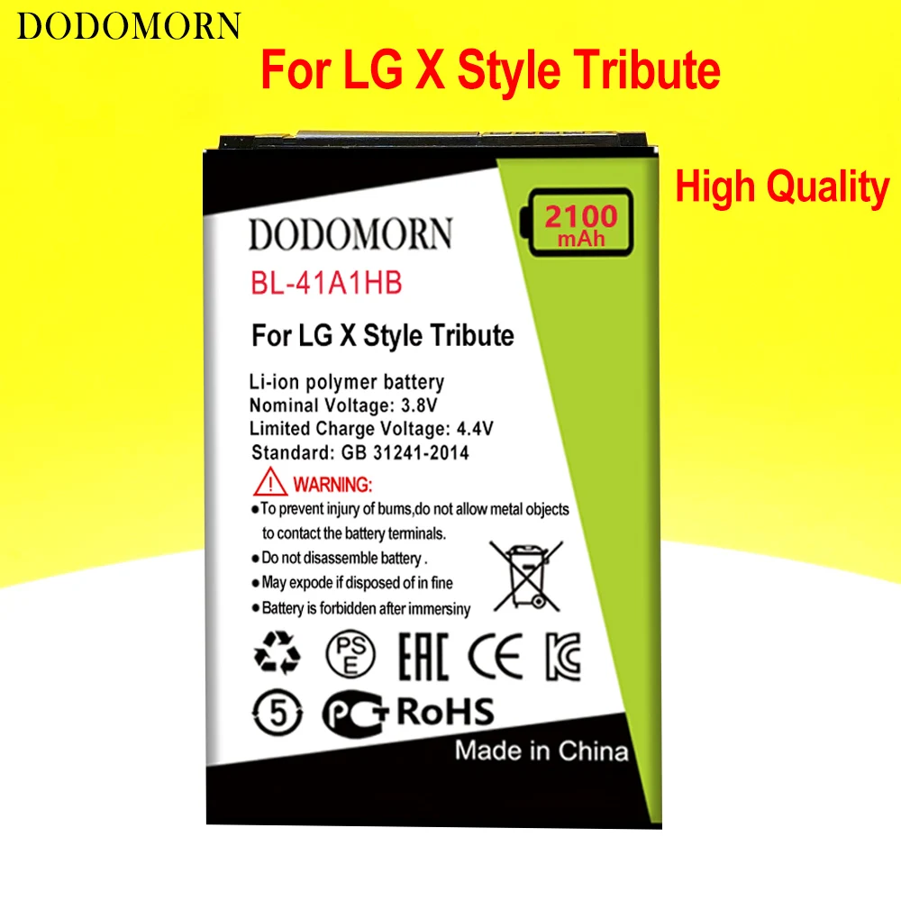 

DODOMORN BL-41A1HB Battery For LG X Style Tribute HD Boost Mobile X Style LS676 L56VL K200DS+Tracking Number