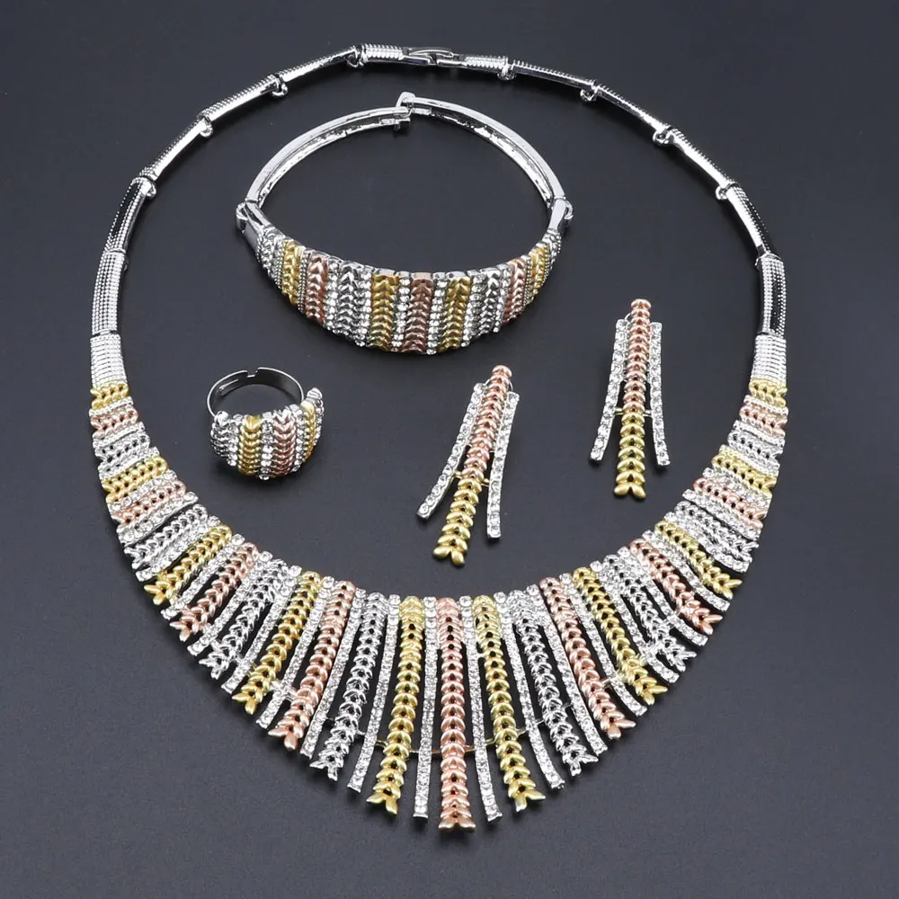 Модный свадебный комплект ювелирных изделий из Дубая Африки Нигерии