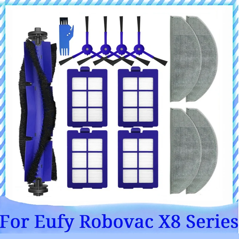 

14 шт. моющаяся основная боковая щетка, фильтр НЕРА, ткань для швабры для Eufy Robovac X8, гибридный аксессуары для робота-пылесоса Kit