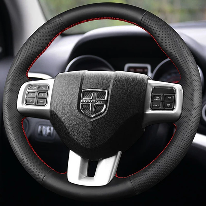 Фото Индивидуальная модель для Dodge чехол рулевого колеса автомобиля 2013-2016 Volkswagen VW Routan 2011-2012 оплетка рулевого колеса из натуральной кожи №2