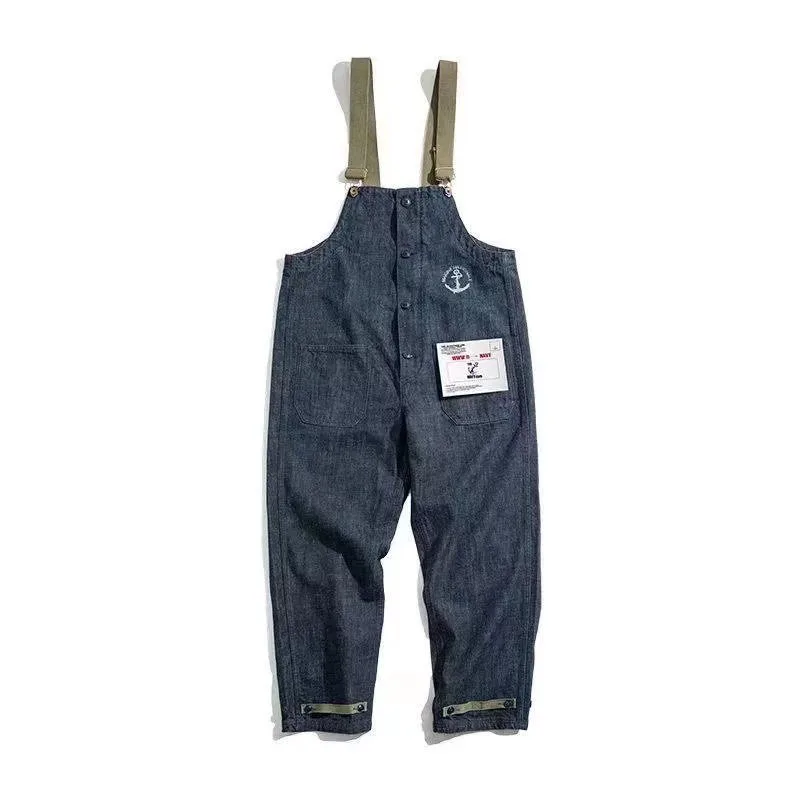 

Vintage American Navy Deck Cargo Overalls Men's Summer Casual Jeans