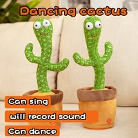 dancing cactus 120 song speaker talking usb charging voice repeat plush cactu dancer toy talk plushie stuffed toys for baby girl