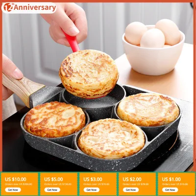 

Сковорода с четырьмя отверстиями, сковорода, утолщенная сковорода для омлета, антипригарное яйцо, сковорода для блинов, сковорода для приго...