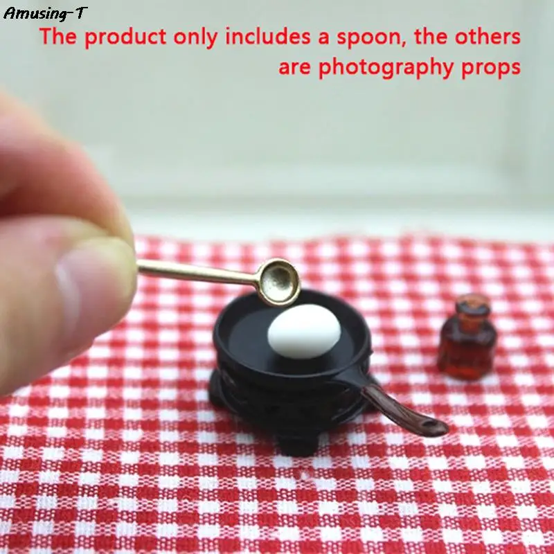 

1Pc 1:12 Dollhouse Miniature Spoon Mixing Spoon Ice Cream Spoon Tableware Kitchen Decor Doll House Accessories Pretend Play Toy