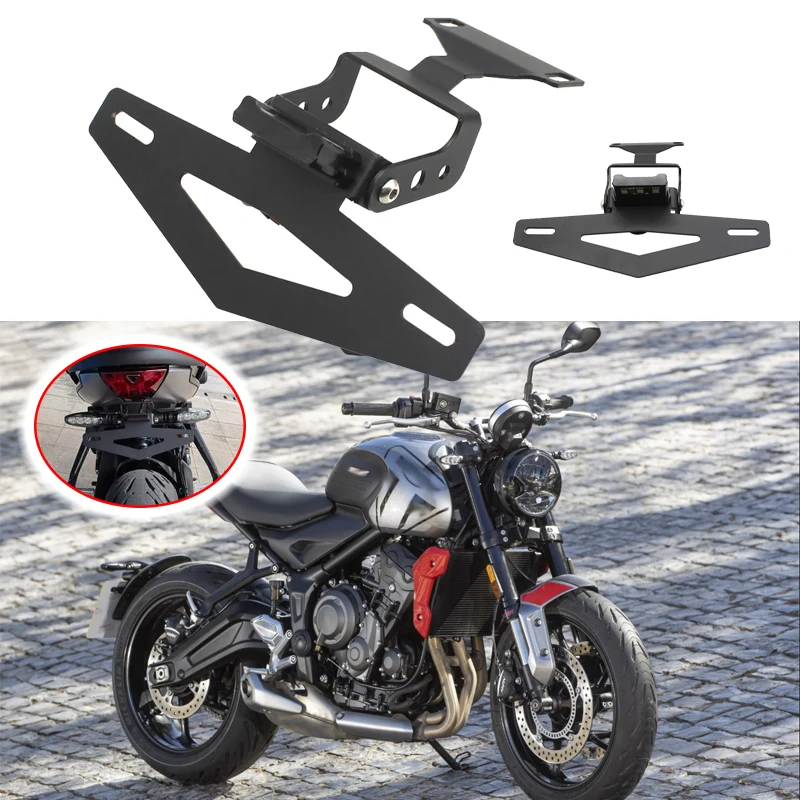 Motorcycle License Plate Holder Tail Light Bracket Tidy Fender Eliminato For Trident660 Trident 660 2021 2022 2023 Accessories