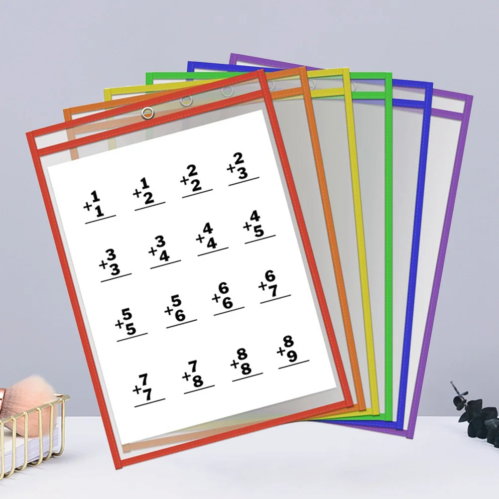 

6 Pcs Envelope Durable Protectors Clear File Organizer Bags Travel Pocket Pouch Rewritable