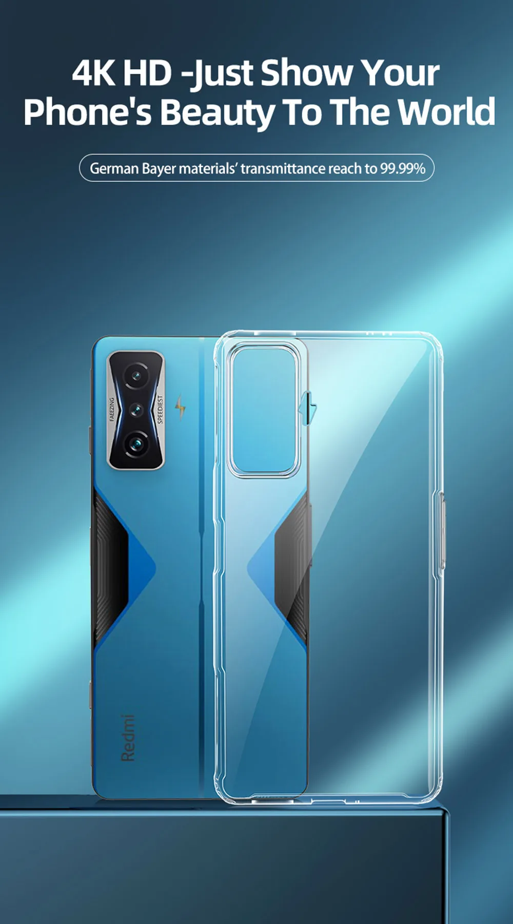 Kup UFLAXE Odporny Na Wstrząsy Twardy Futerał Do Xiaomi Poco F4 GT / Poco F4 Niemcy Bayer 4K HD Krystalicznie Czysta Tylna Pokrywa Anty-żółta Obudowa