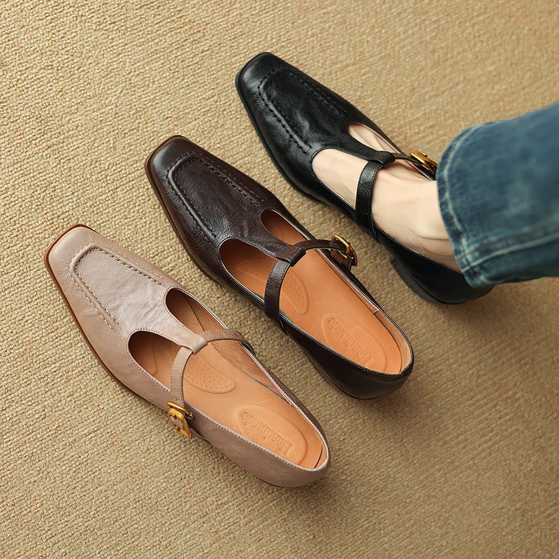 Туфли-лодочки женские из натуральной кожи элегантная повседневная модная обувь