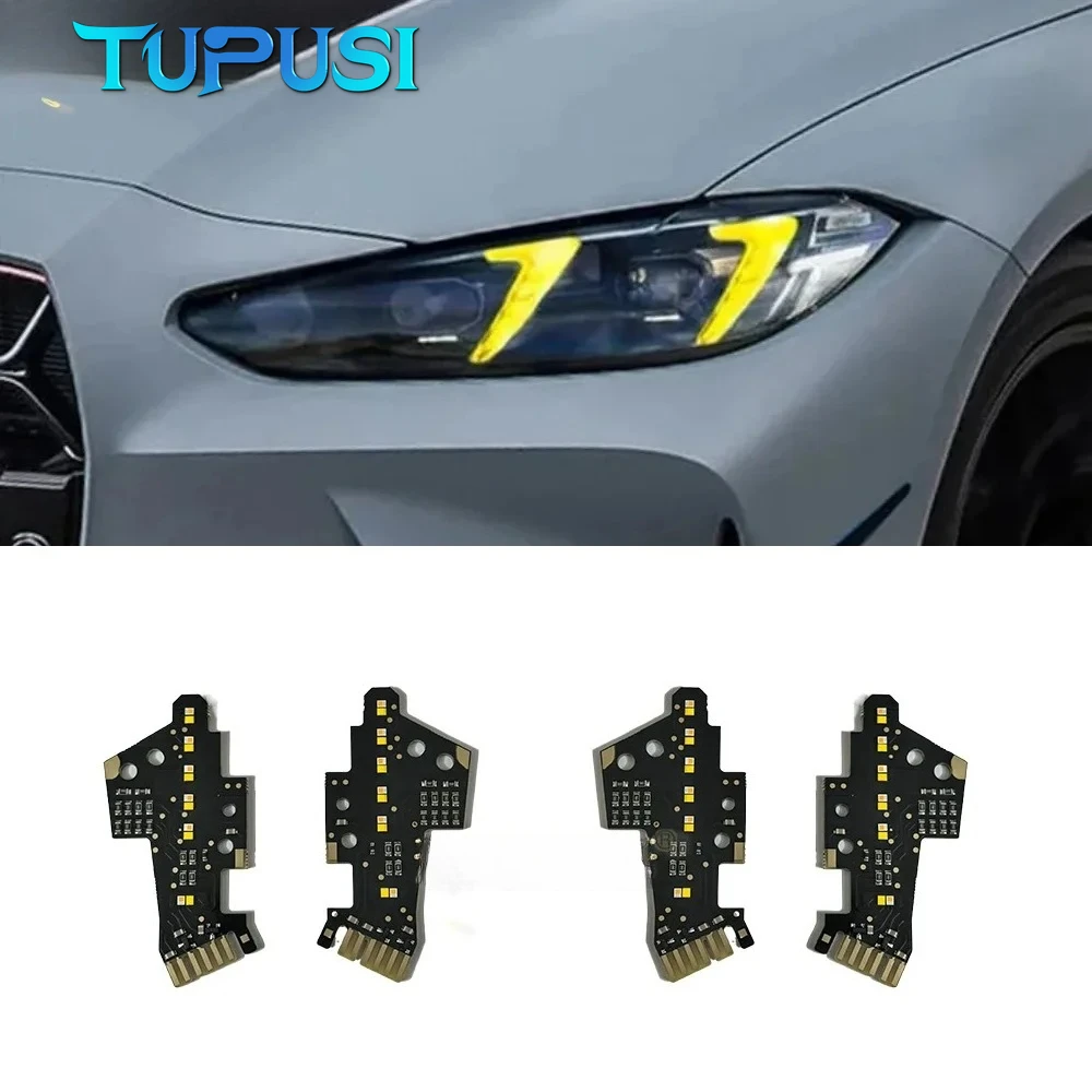 Фото Для BMW G80 G82 LCI M3 M4 CSL Желтые RGBW многоцветные светодиодные платы DRL для 4 серии G22 G23 G26 Дневные ходовые огни 2024+ №1