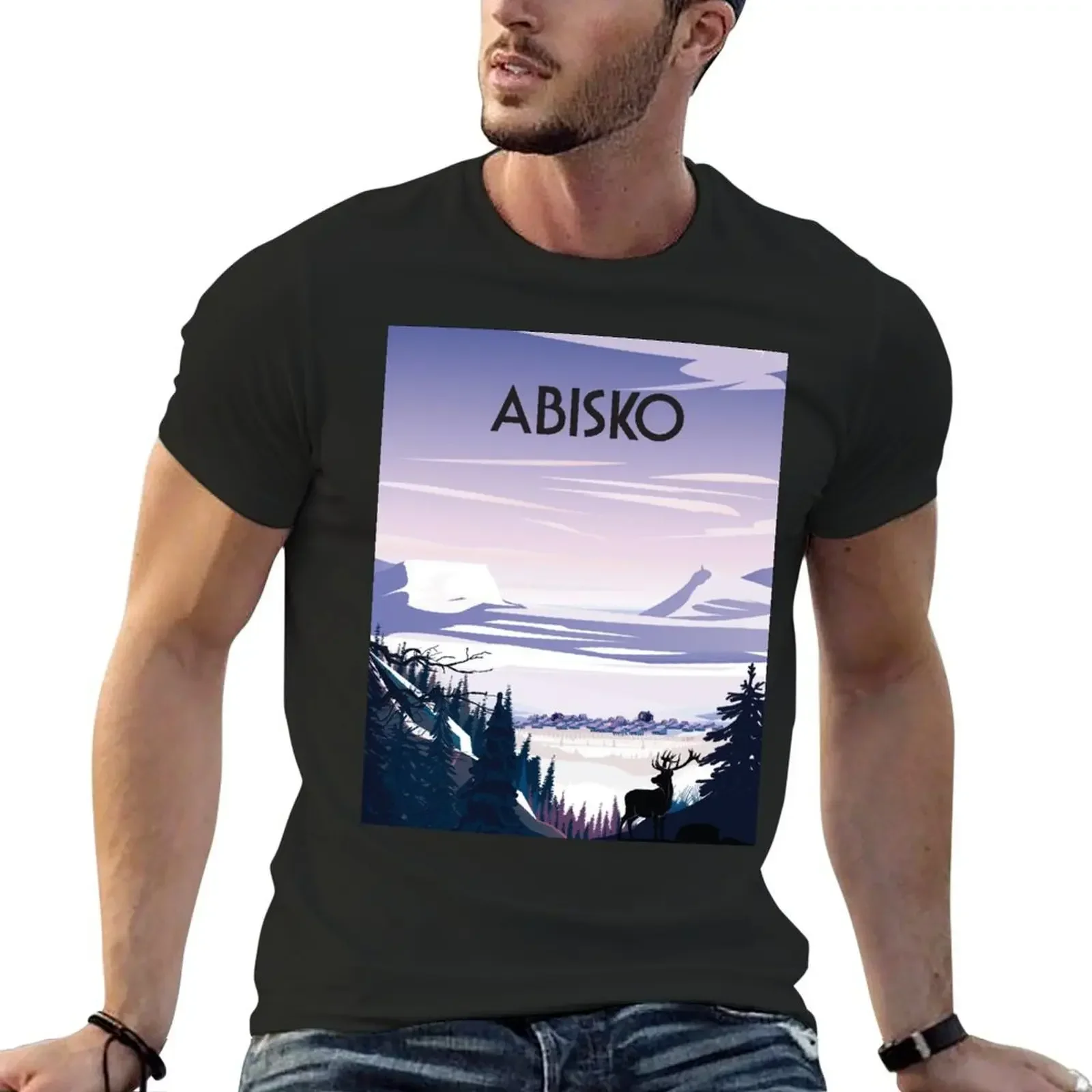 Abisko Sweden пейзажный постер футболка аниме футболки мужские высшего качества