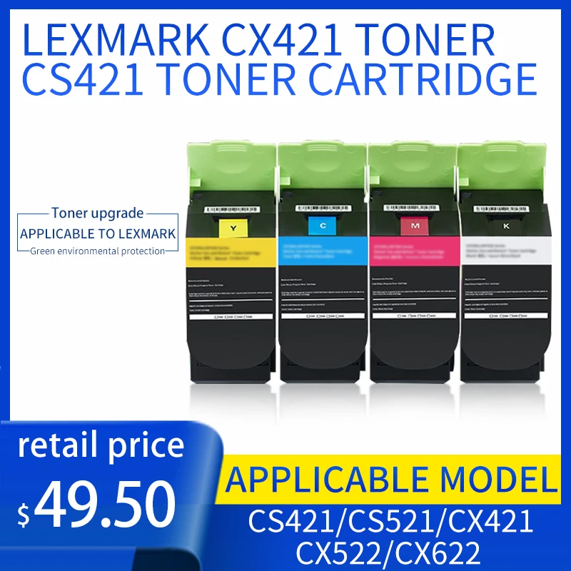 

Toner Cartridge for Lexmark CX421dn CS321 CX522 CX622dn cs421 cs521 cs621toner