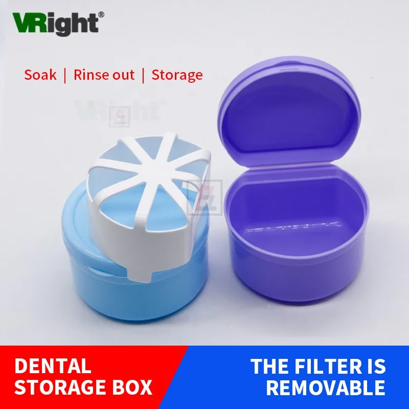 

Dental Storage Denture Box Dental Orthodontic Retainer Box Case Oral Portable Dentistry Tool with Filter Screen