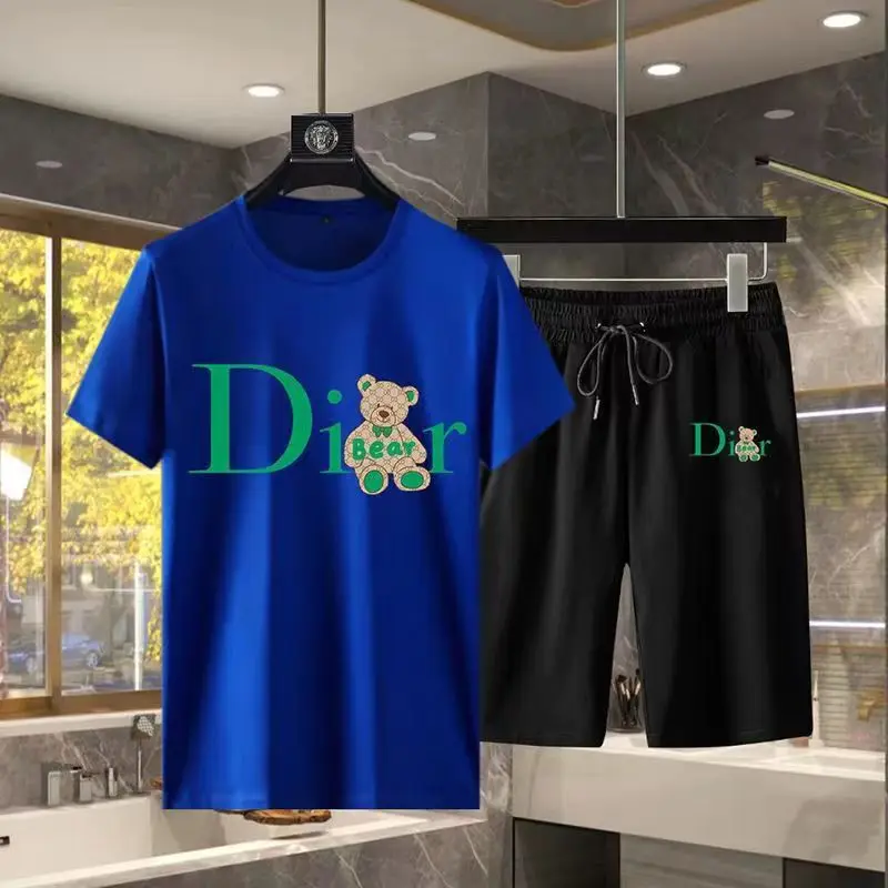 Cotton Men T Shirts Suit Letter Shorts Sets Luxury Brand Bear Tracksuit 2 Piece Outfits Streetwear Sportswear Sets Free Shipping