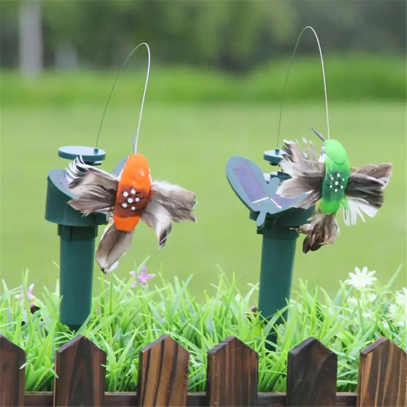 

1pcs Plastic Solar Powered Flying Butterfly Bird Sunflower Yard Garden Decor Butterflies Hummingbird Ornament Garden Stake