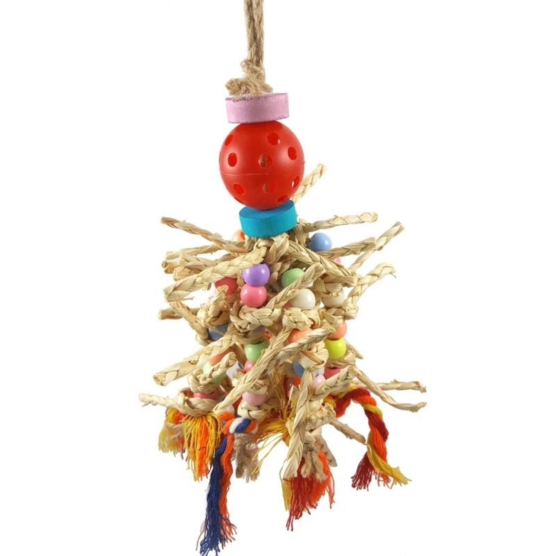 

SJP Bird Chewing Toy Parrot Cage Bite Toys Corn Husks Colorful Rope Entertainment Toys for Small and Medium Parrots Birds