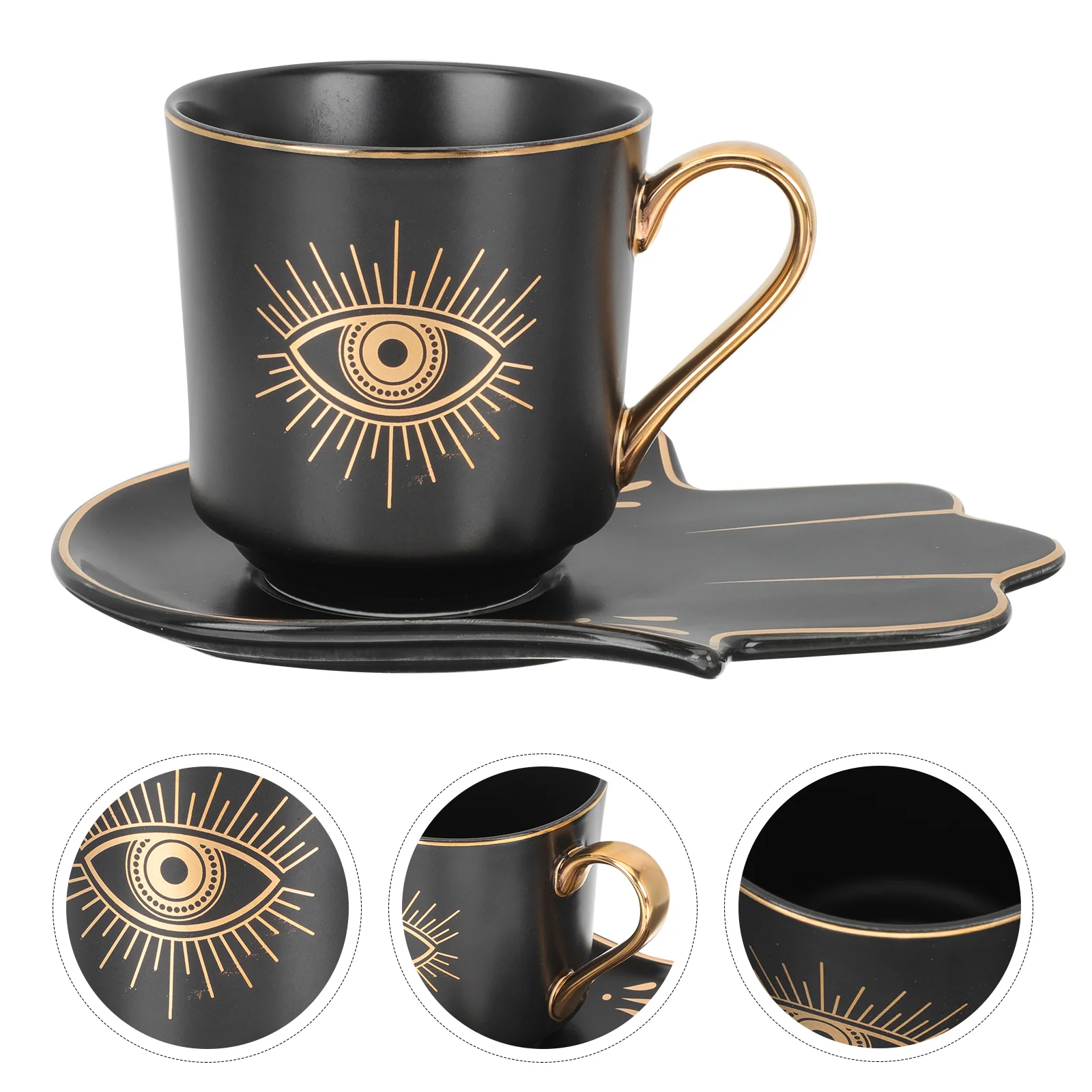 

Cup Coffee Tea Cups Ceramic Mug Eye Evil Mugs Porcelain Milk Set Espresso Turkish Saucer Drinking Latte Water Decorative Saucers
