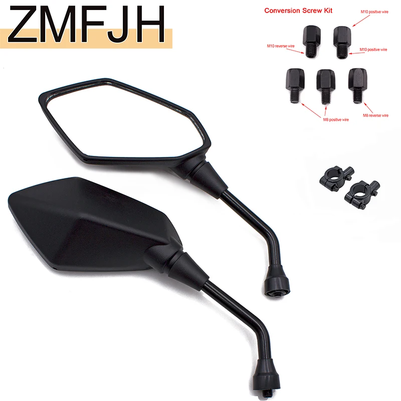 

For Cruiser Suzuki Honda Victory Motorcycle Left Right Rear Side View Mirrors Clear Universal Motorcycle Rear View Mirror