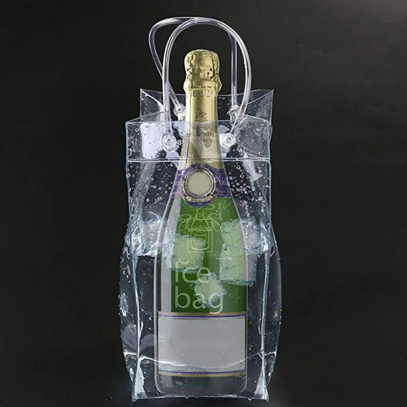 

Мешки для льда из ПВХ, сумка для льда с защитой от утечки, прозрачная охлаждающая бутылка для красного вина шампанского, виски, экологически чистые портативные мешки для льда
