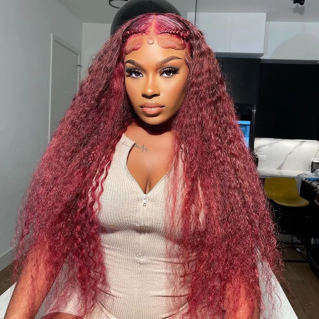 Натуральные волосы парик Neddie 99J бордовый |