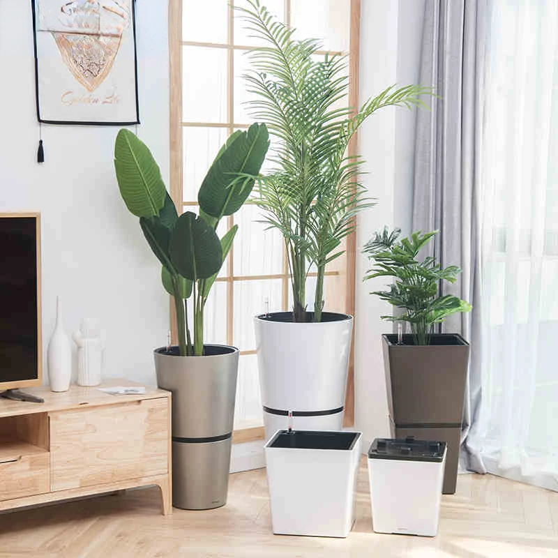 

Outdoor&indoor large tree hotel yard house living room balcony plastic planters self-water flowerpot for garden