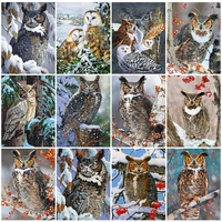 diamond painting owl full square 5d diamond embroidery winter bird cross stitch mosaic animal picture wall decor