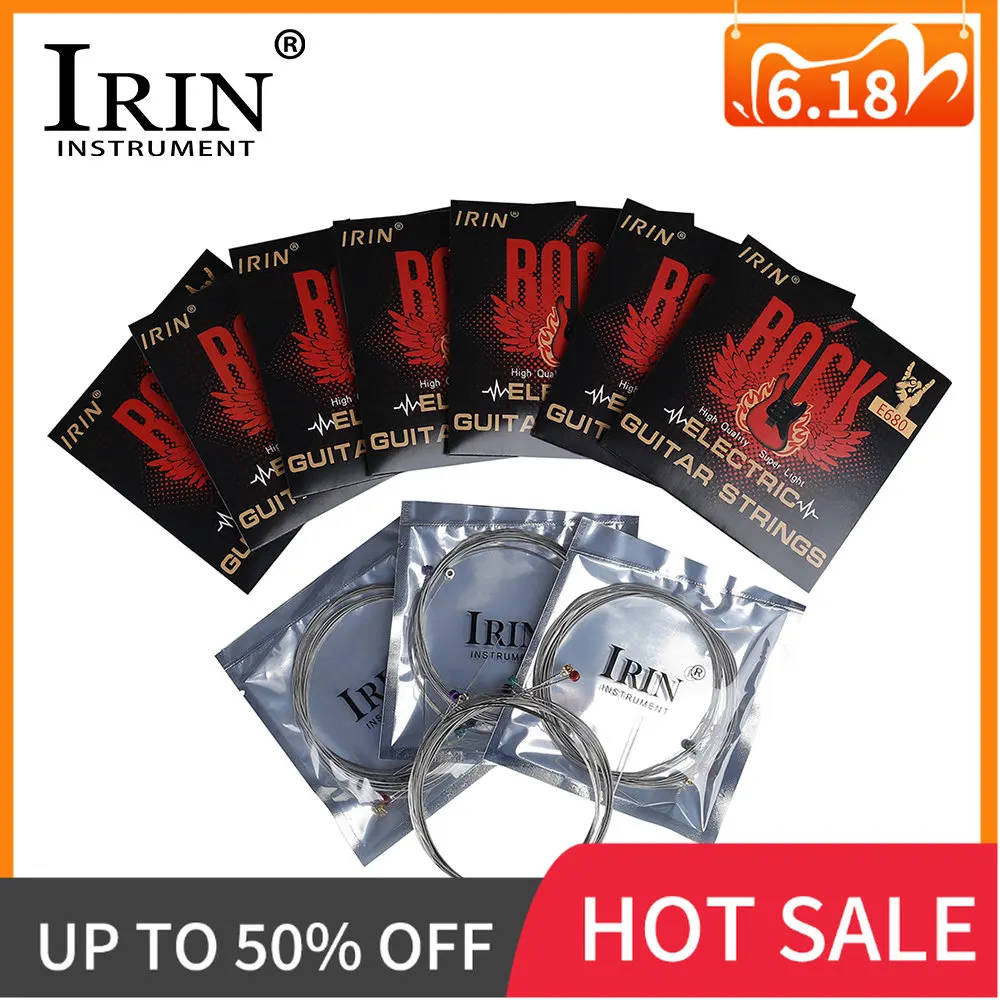 

10 комплектов струн для гитары IRIN, 1-6 струн из нержавеющей стали, серебристые Струны для электрогитары, аксессуары для музыкальных инструментов