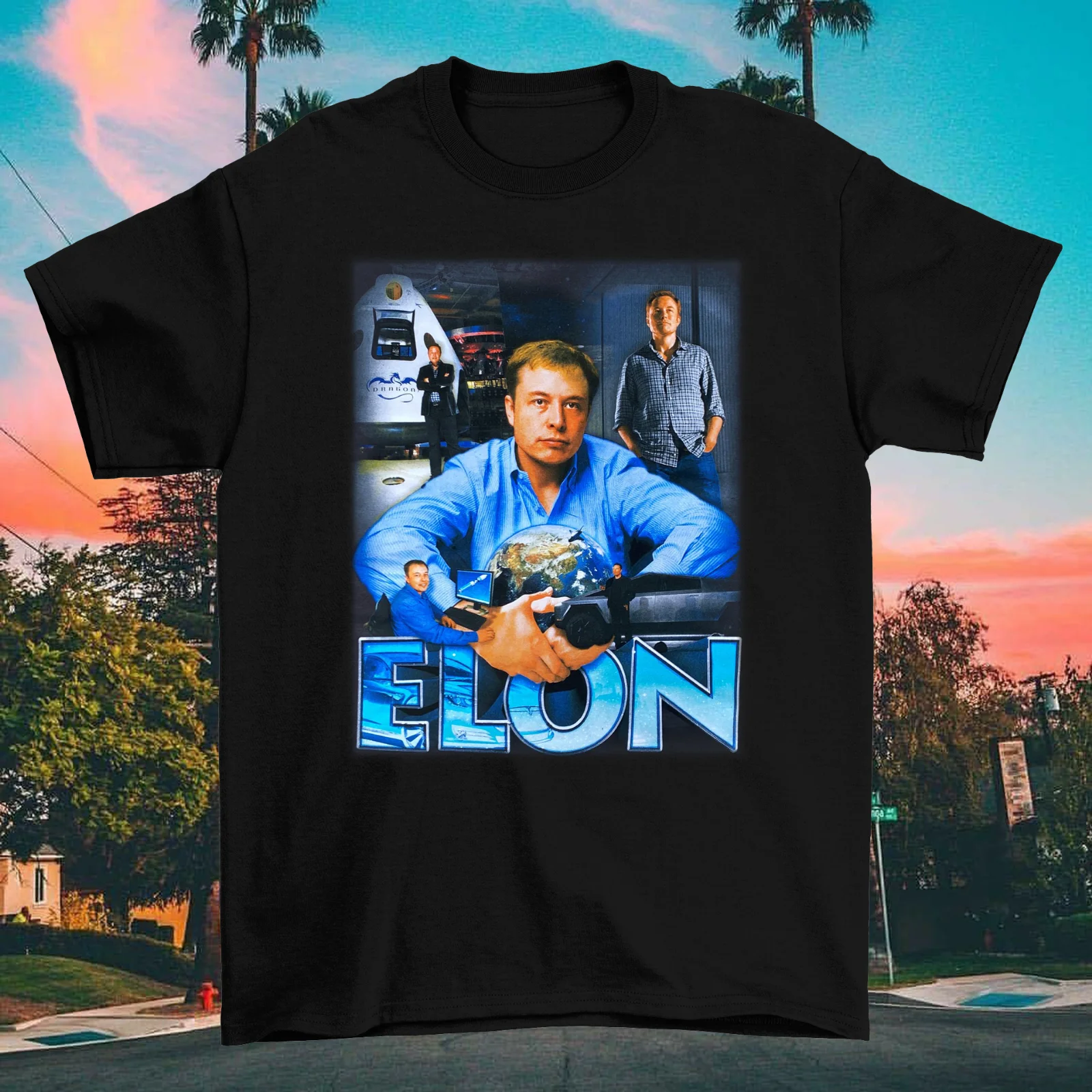 

Elon Musk Graphic Rare Short Sleeve Cotton T SHIRT Black S-3XL