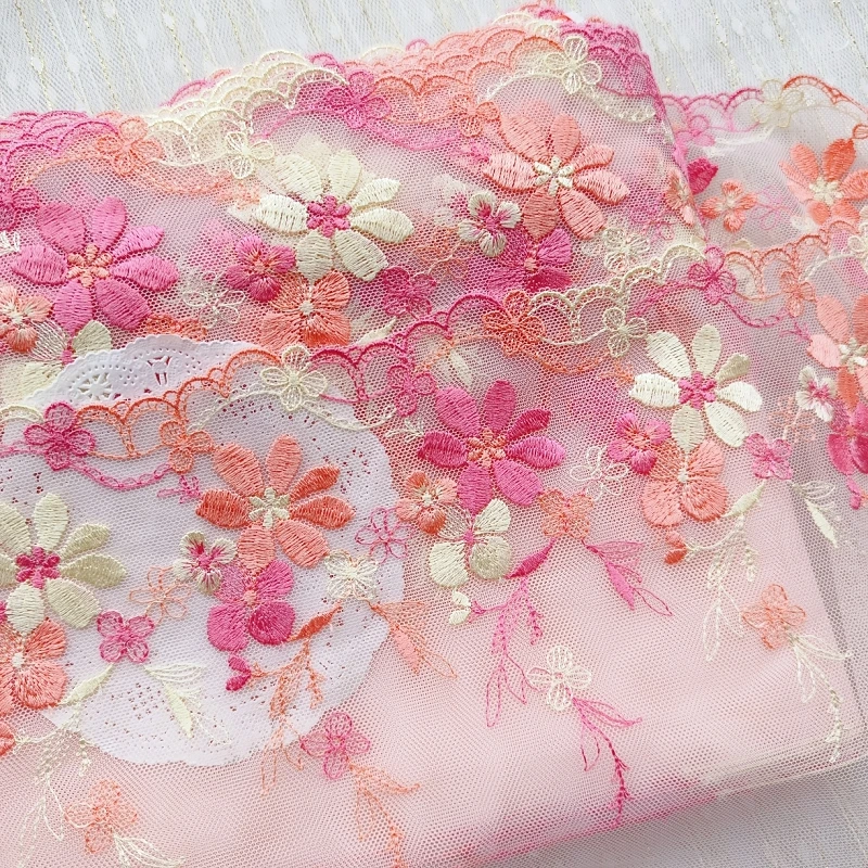 

29Yards Pink Embroidery Lace Trim Skirt Hem Underwear Sewing Craft Bra DIY Apparel Fabrics Lace Lingerie Bjd