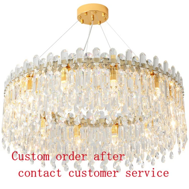 

classic design room decoration pendant light round shape pure color chandelier crystal lights luxury hanging lights