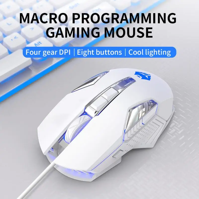

Wired Mouse Six Keys Luminous 1200-1800-2400-3200 DPI Game E-Sports Machinery Computer Accessories Cross-Border Delivery Hot！