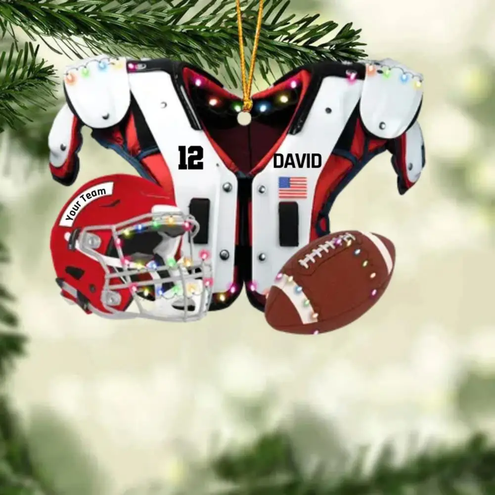 

Кулон для футбола с шлемом, персонализированный яркий футбольный орнамент, футбольный фанат