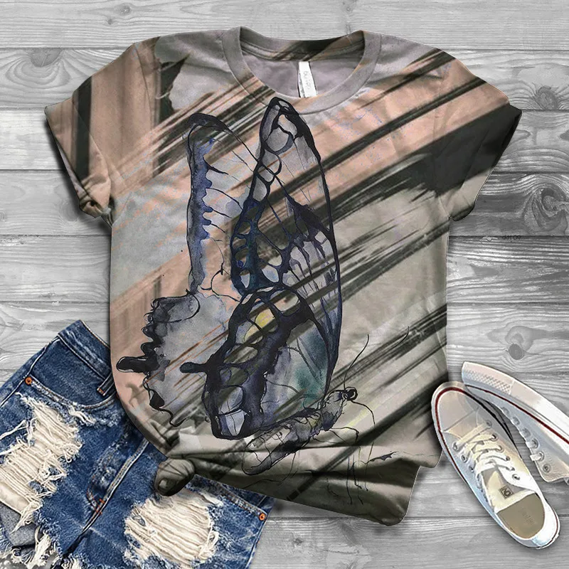 

Футболка женская с круглым вырезом, удобная свободная рубашка в уличном стиле, с коротким рукавом, с принтом животных, в стиле Харадзюку