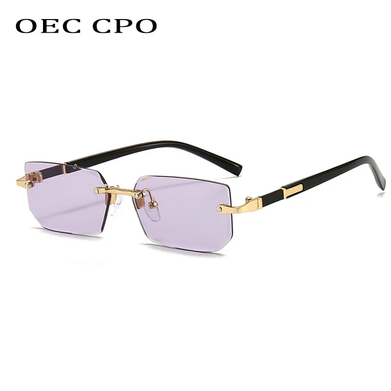 Солнцезащитные очки без оправы женские небольшие Модные прямоугольные