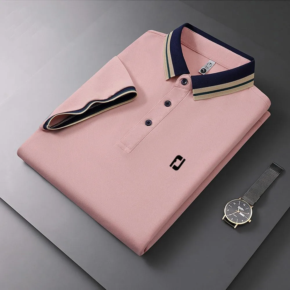 Golf clothing men's new polo shirt Korean fashion short sleeved T-shirt Golf men's casual business polo shirt button neck top