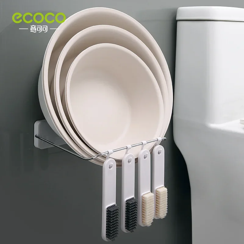

Ecoco Wall-mount Washbasin Organizer Multifunction Kitchen Basin Storage Rack Washbasin Holder with Hooks Bathroom Accessories