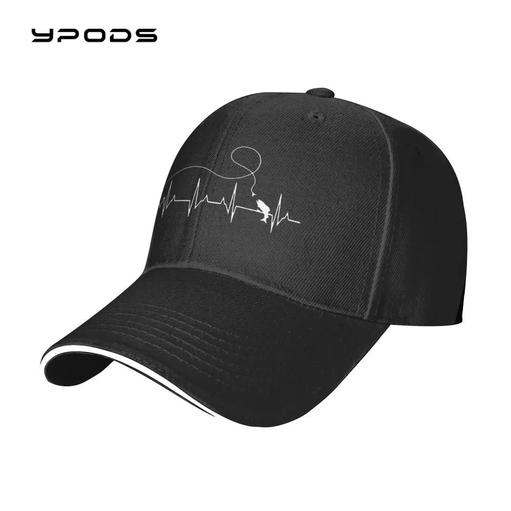 

Baseball Caps For Men Original Heartbeat Line Fly Fishing Fisherman Snapback Hats For Men Women In Spring And Summer