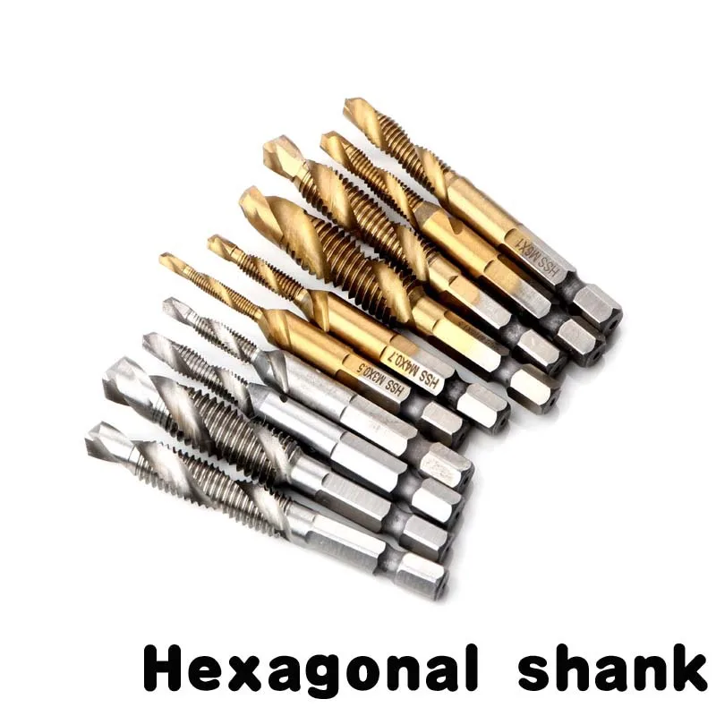 

Composite wire attack tap drilling hexagonal handle drilling chamfer spiral machine with tap M3M4M5M6M8M10