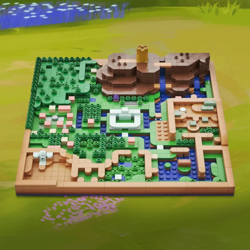 MOC A Link to the Past Light World Карта Overworld Строительные блоки Модель Игровая карта Кирпичи